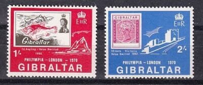 1970. Gibraltár, Bélyegiállítás sor