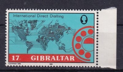 1982. Gibraltár, Nemzetközi közvetlen tárcsázás, ívszéli