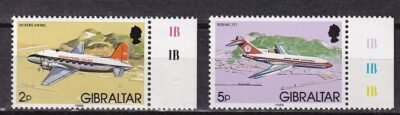 1986. Gibraltár, Légiközlekedés, ívszéli sor