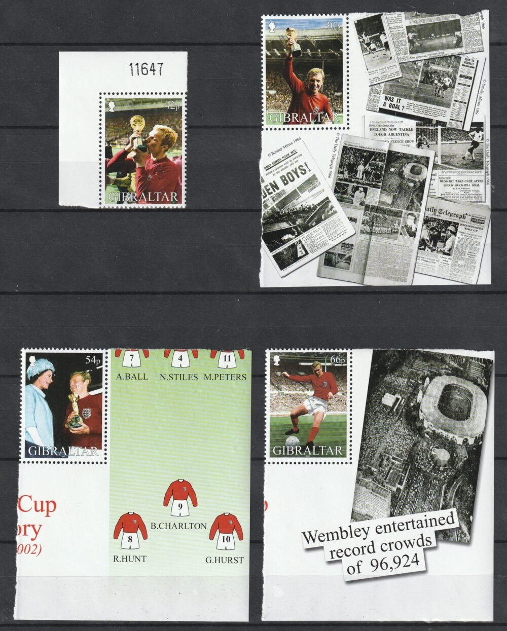 2002. Gibraltár, A Bobby Moore Alap sor (kivágással)