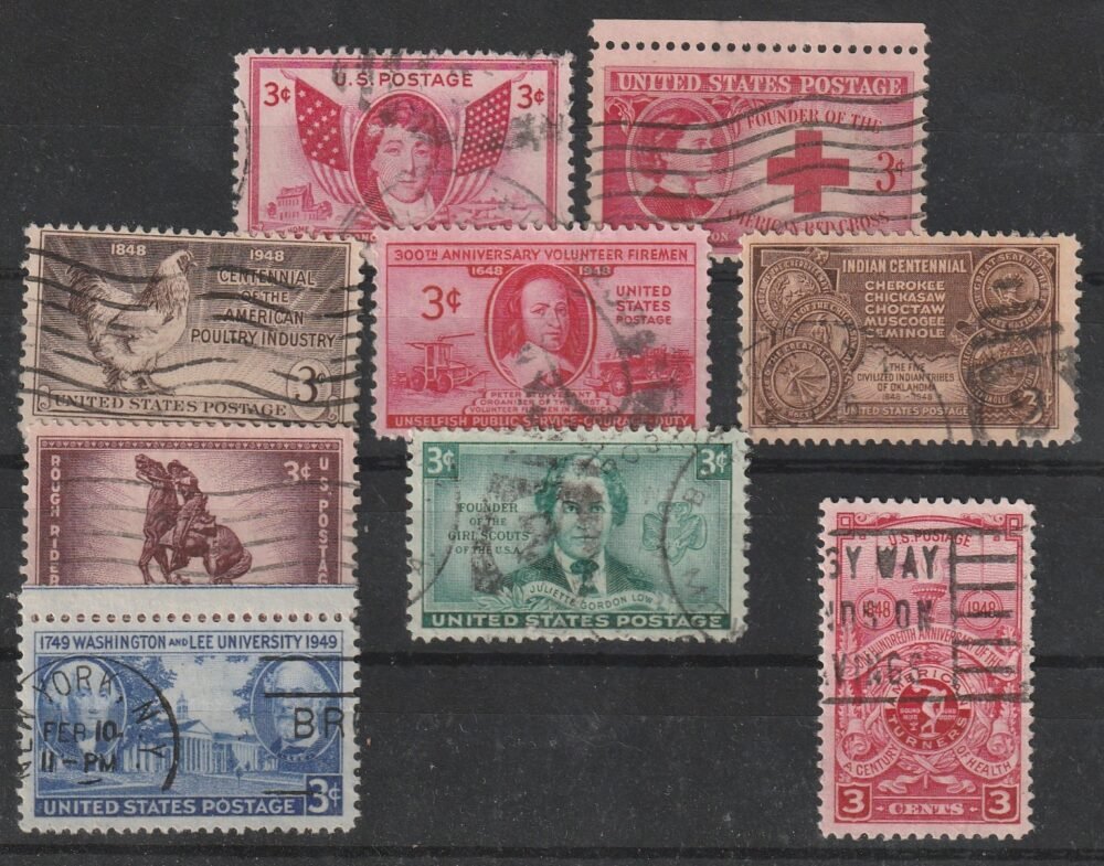 USA, 9 db vegyes bélyeg (magas katalógus érték)