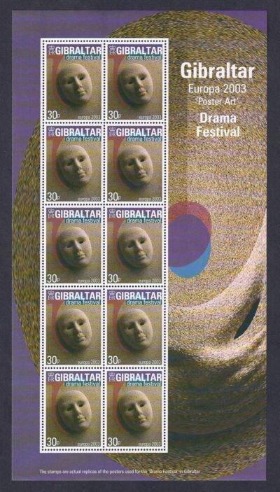 2003. Gibraltár, EUROPA bélyegek - Plakátművészet, kisív sor - Image 4