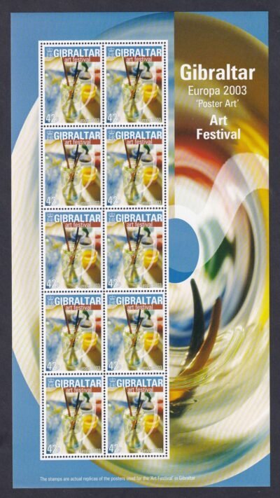 2003. Gibraltár, EUROPA bélyegek - Plakátművészet, kisív sor - Image 3