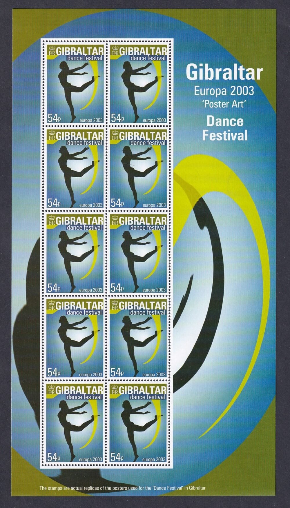 2003. Gibraltár, EUROPA bélyegek - Plakátművészet, kisív sor