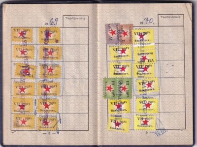 1962. Szakszervezeti Tagsági Könyv - többszáz tagsági bélyeggel - Image 6
