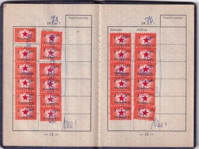 1962. Szakszervezeti Tagsági Könyv - többszáz tagsági bélyeggel - Image 8