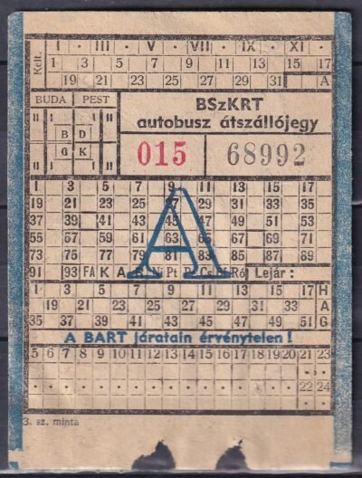 BSzKRT, Autóbusz Átszállójegy