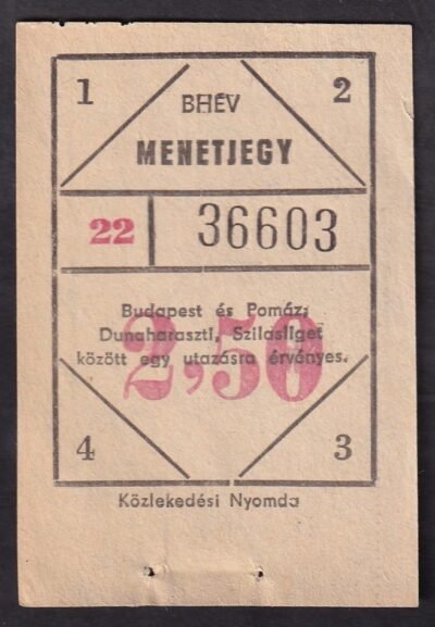 BHÉV, menetjegy