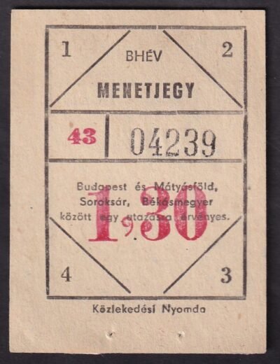 BHÉV, menetjegy