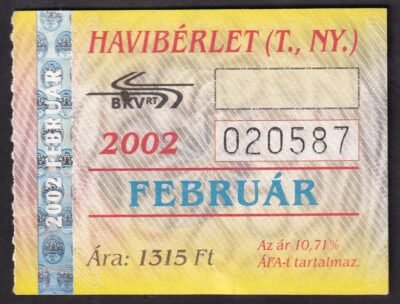 2002. BKV, havibérlet (T., Ny.)