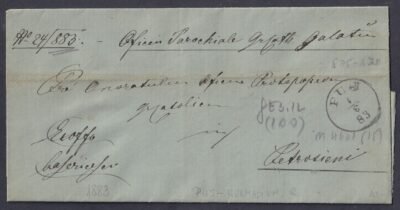 1883. PUJ, PETROZSÉNY-be feladott ex offo levél- teljes tartalommal