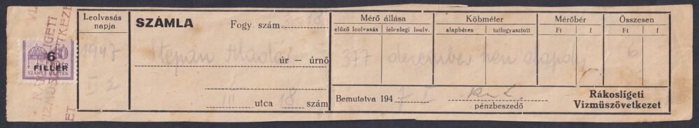 1947. számla