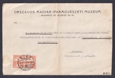 1914. Budapest, helyben feladott levél