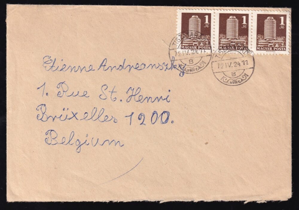 1972. Tiszakarád, Belgiumba feladott levél