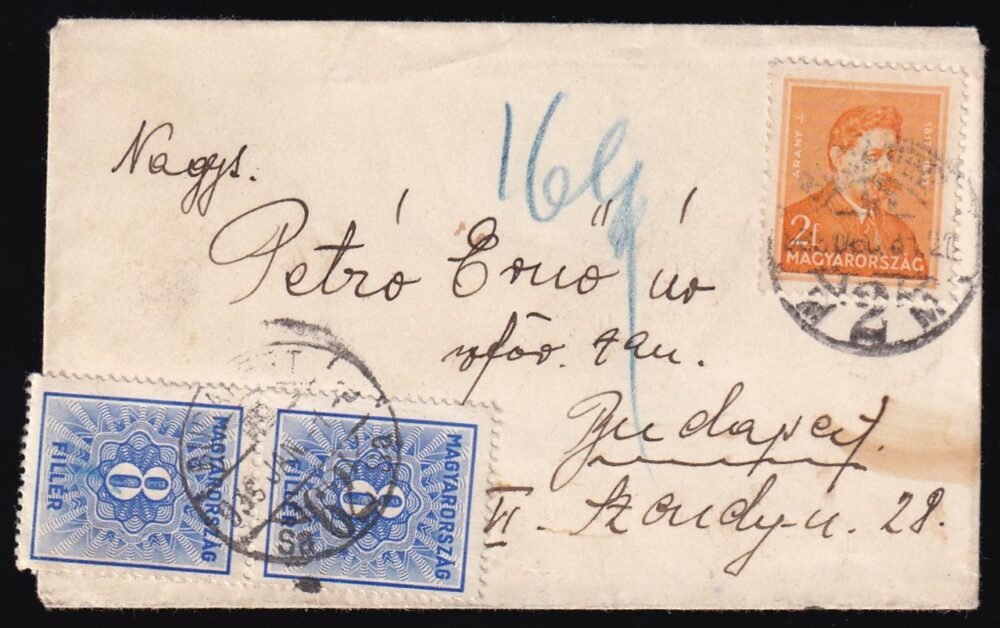IMG_20250505_0098 1936. Budapest, helyben feladott nyomtatvány boríték portózva