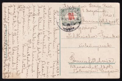 1916. Budaföldvárra feladott képeslap, portózva