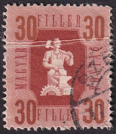 1946. Forint-fillér 30 f dupla papírránccal