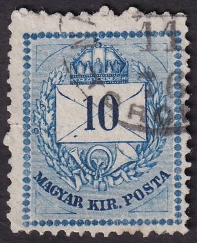 1874. 10 kr szabálytalan vegyes fogazás, durva gyöngy javítás