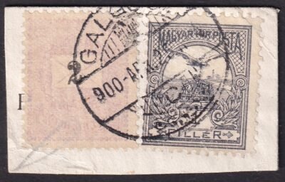 1900. Turul 1f és Feketeszámú 2kr vegyes bérmentesítés
