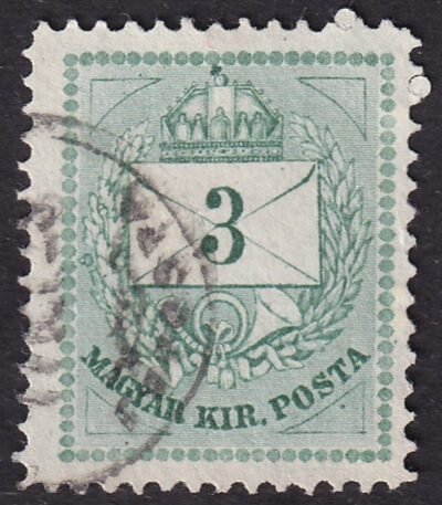 1874. 3 kr, 13:12.3/4 -es szabályos vegyes fogazással