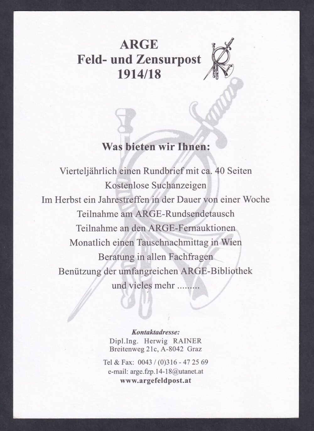 2003. Ausztria, Éves ajándék az Arge feld- és Zensurpost 20 éves jubileuma alkalmából emléklap, alkalmi bélyegzéssel - Image 2