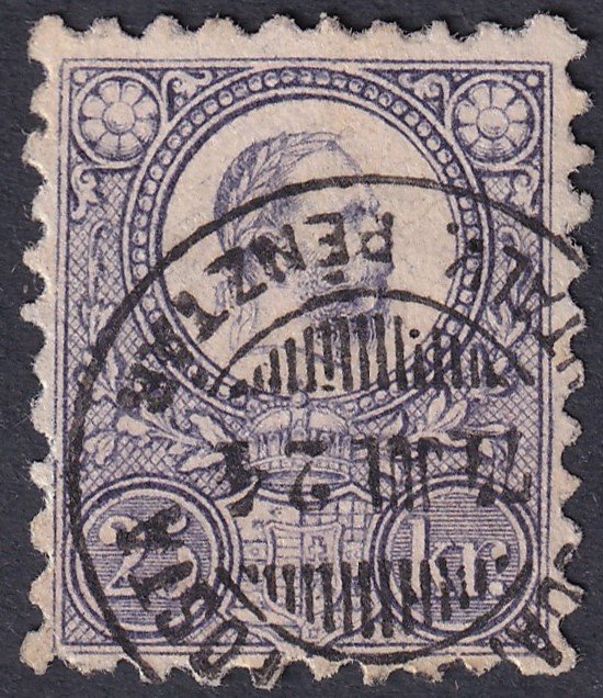 1871. Réznyomat 25 kr, őskerék bélyegzéssel