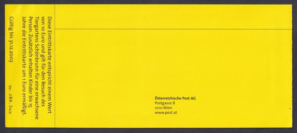 2003. Ausztria, emléklap