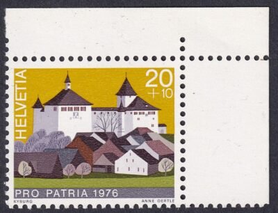 1976. Svájc, Kastélyok, 1 értékkel, ívsarki