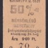 Szob, 50%-os menetjegy, 2.osztály