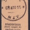 Szob, 50%-os menetjegy, 2.osztály