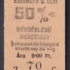 Kéregjegy – Szob, 50%-os, 2.osztály