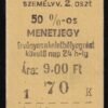 Budapest NY.PU. 50%-os menetjegy, 2.osztály