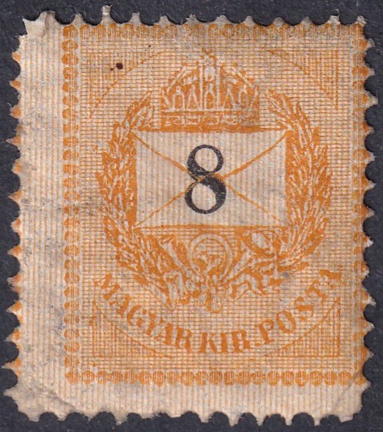 1889. Feketeszámú krajcár, 8 fillér, /B/ sorfogazással, eredeti gumizással, betapadásnyomokkal, )törött sarok)