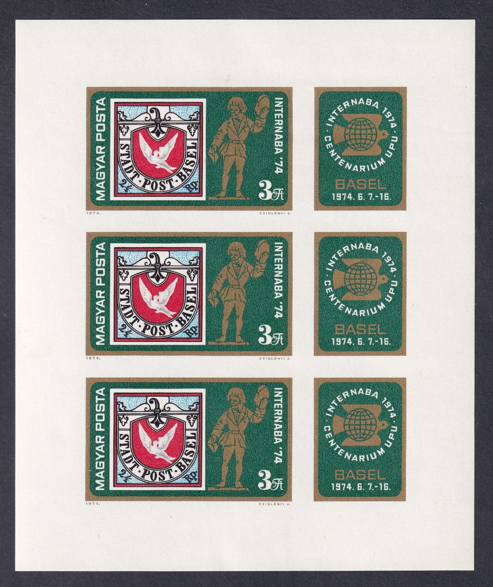 1974. Internaba, vágott kisív