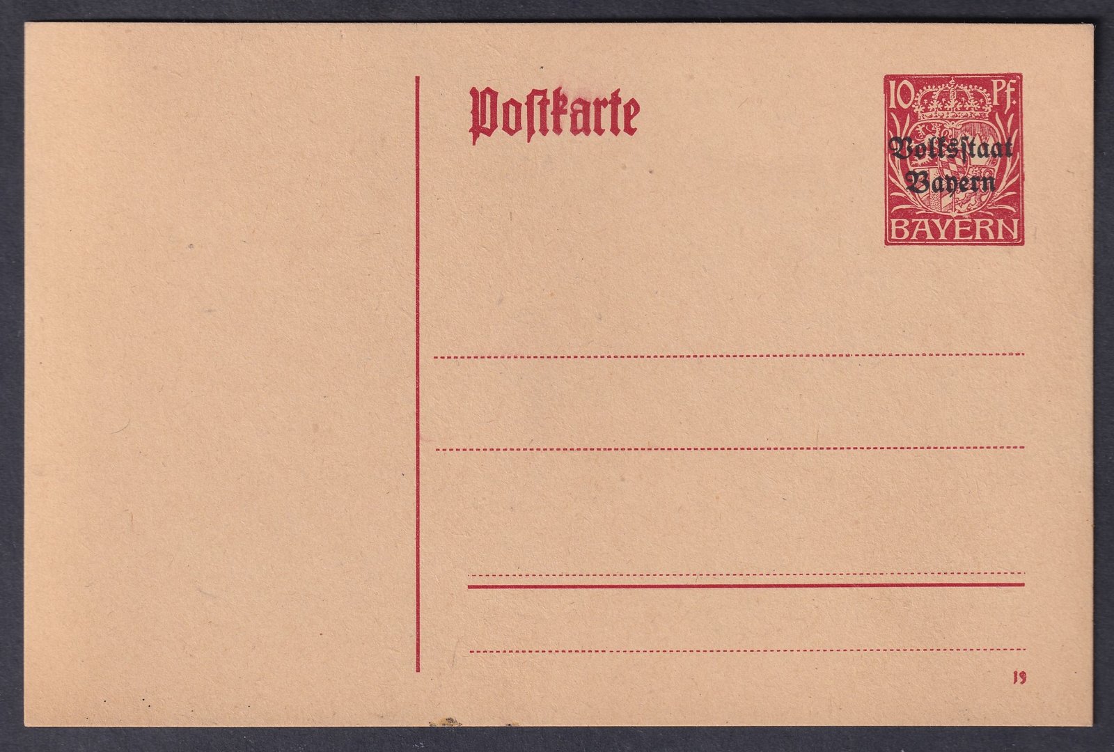 Bayern, használatlan díjjegyes levelezőlap