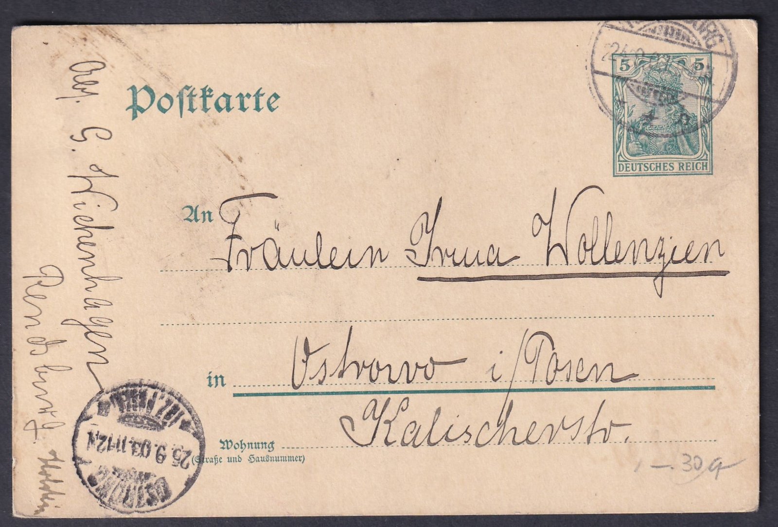 1903. Deutsches Reich, díjjegyes levelzőlap