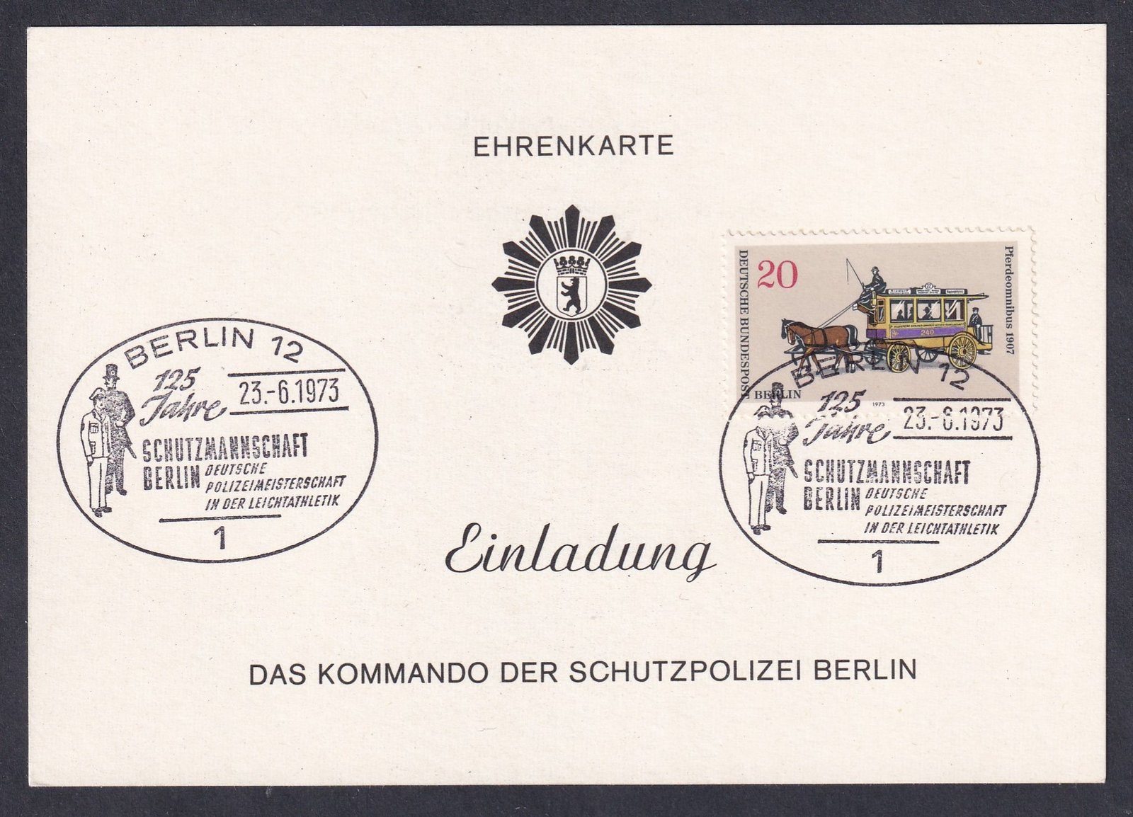 1973.  berlini Schutzmannschaft (rendőrség) 125 éves jubileuma