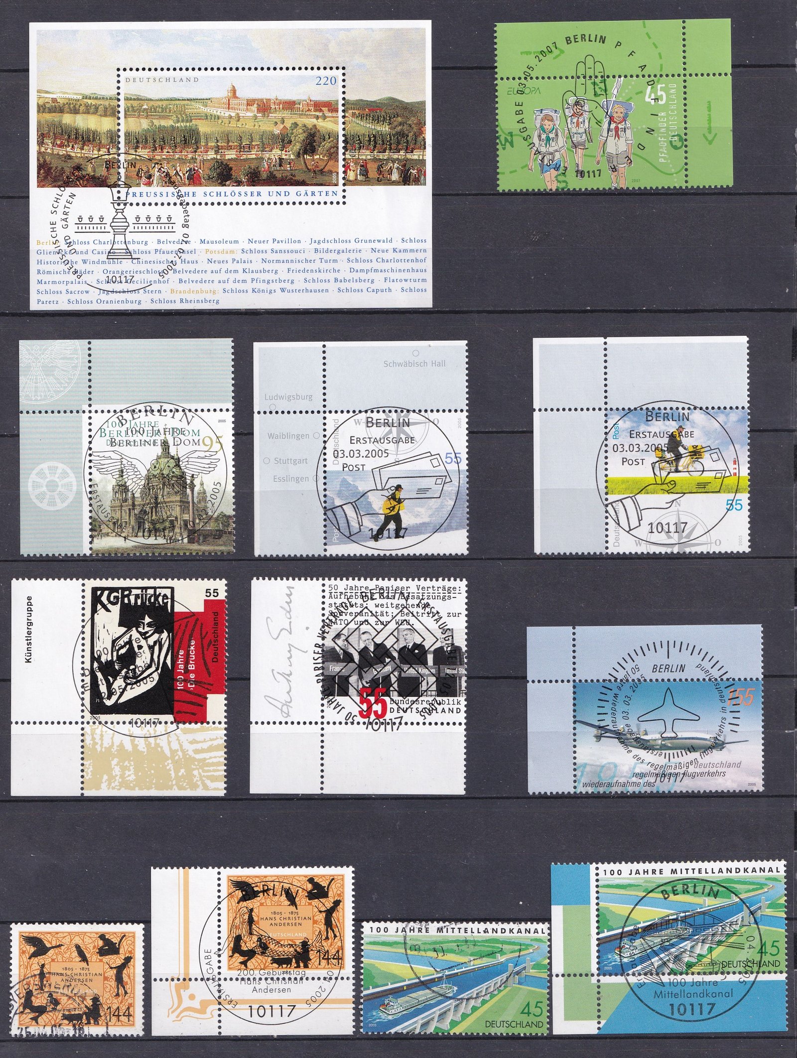 Németország, bélyegek alkalmi bélyegzéssel