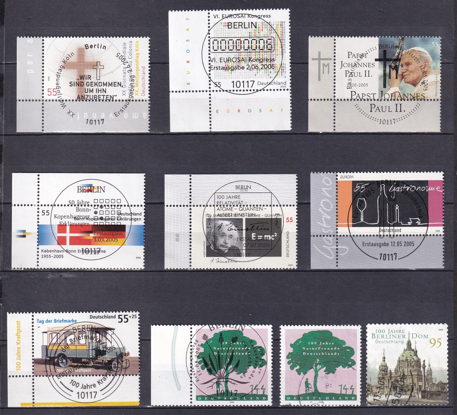 Németország, bélyegek alkalmi bélyegzéssel