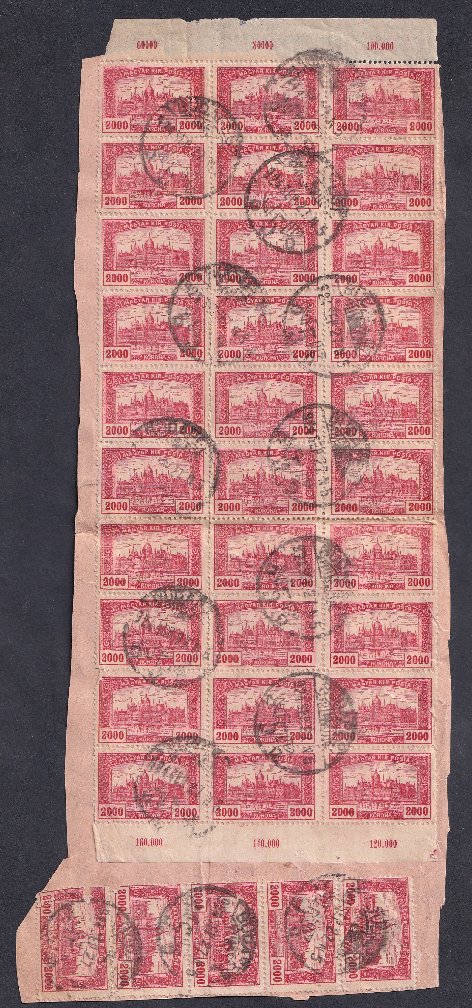 1924. Budapest, 35x 2000 Korona kivágáson