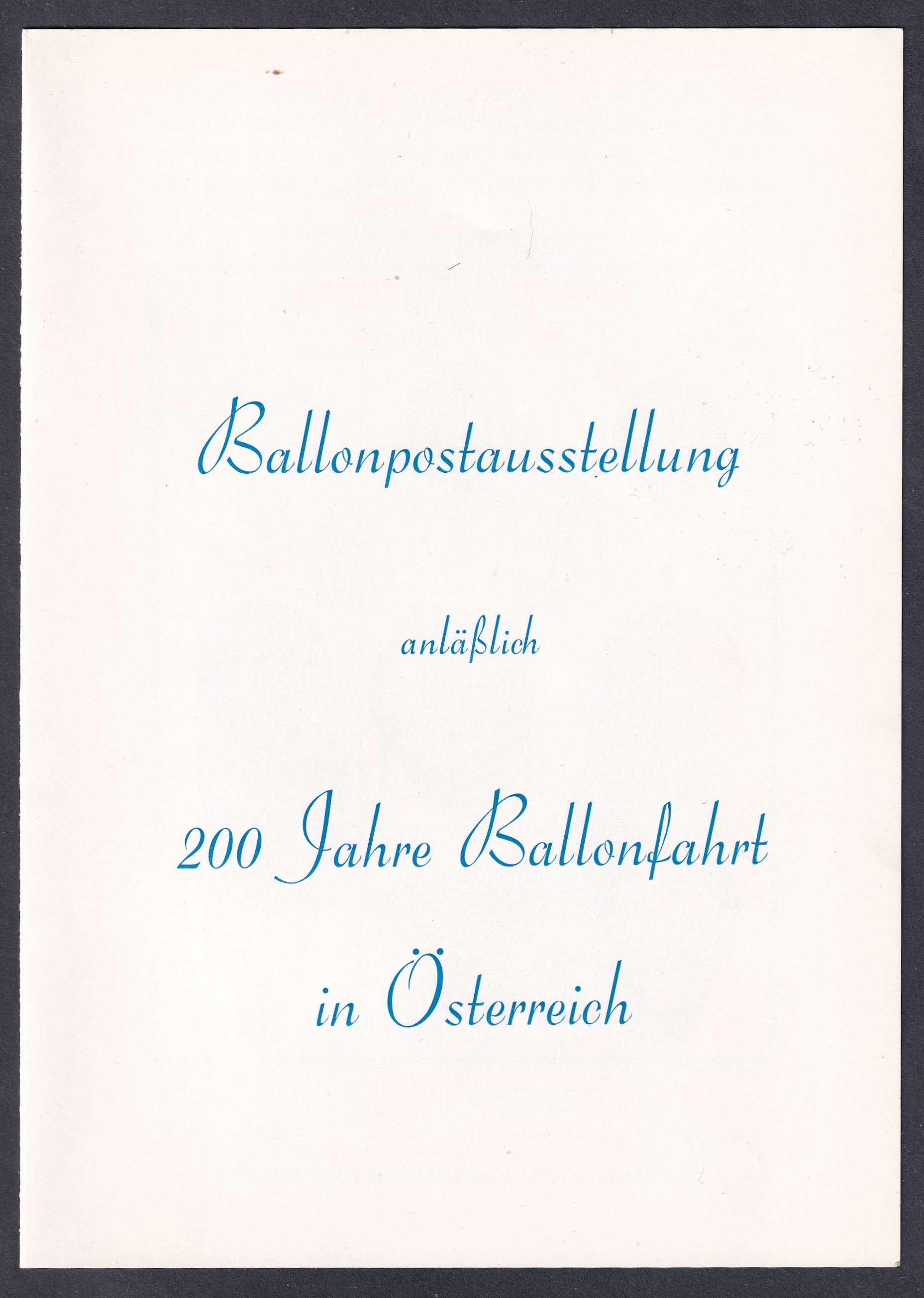1984. Ausztria, Ballon repülést bemutató füzet, emléklapok, stb.