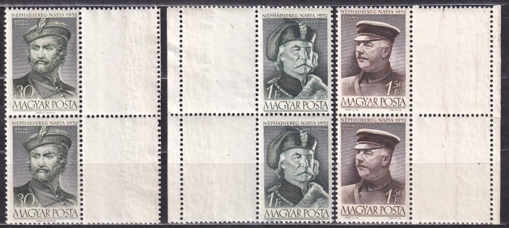 1952. Néphadsereg napja sor 3 üres mezős értékkel, párban (38 000)