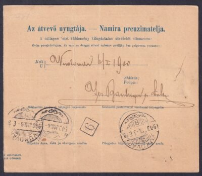 1900. jan. 5. szállítólevél 15 krajcárossal bérmentesítve, vegyes felhasználás! - Image 2