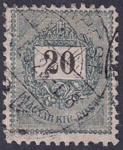 1898. Feketeszámú 20 krajcár sorfogazással (50B) /40 000/