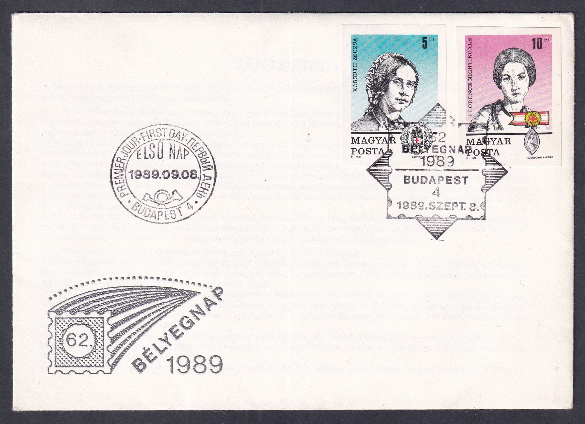 IMG_20260616_0014 1989. Bélyegnap 62. - Vöröskereszt VII. vágott sor FDC