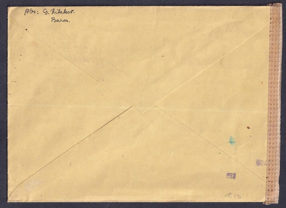 1944. Barcs, Oberlausitz -ba feladott cenzúrázott levél