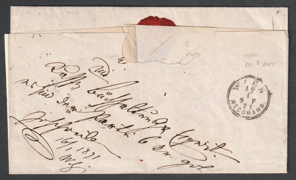 1871. Brassó, Bécsbe feladott ajánlott levél - Image 2