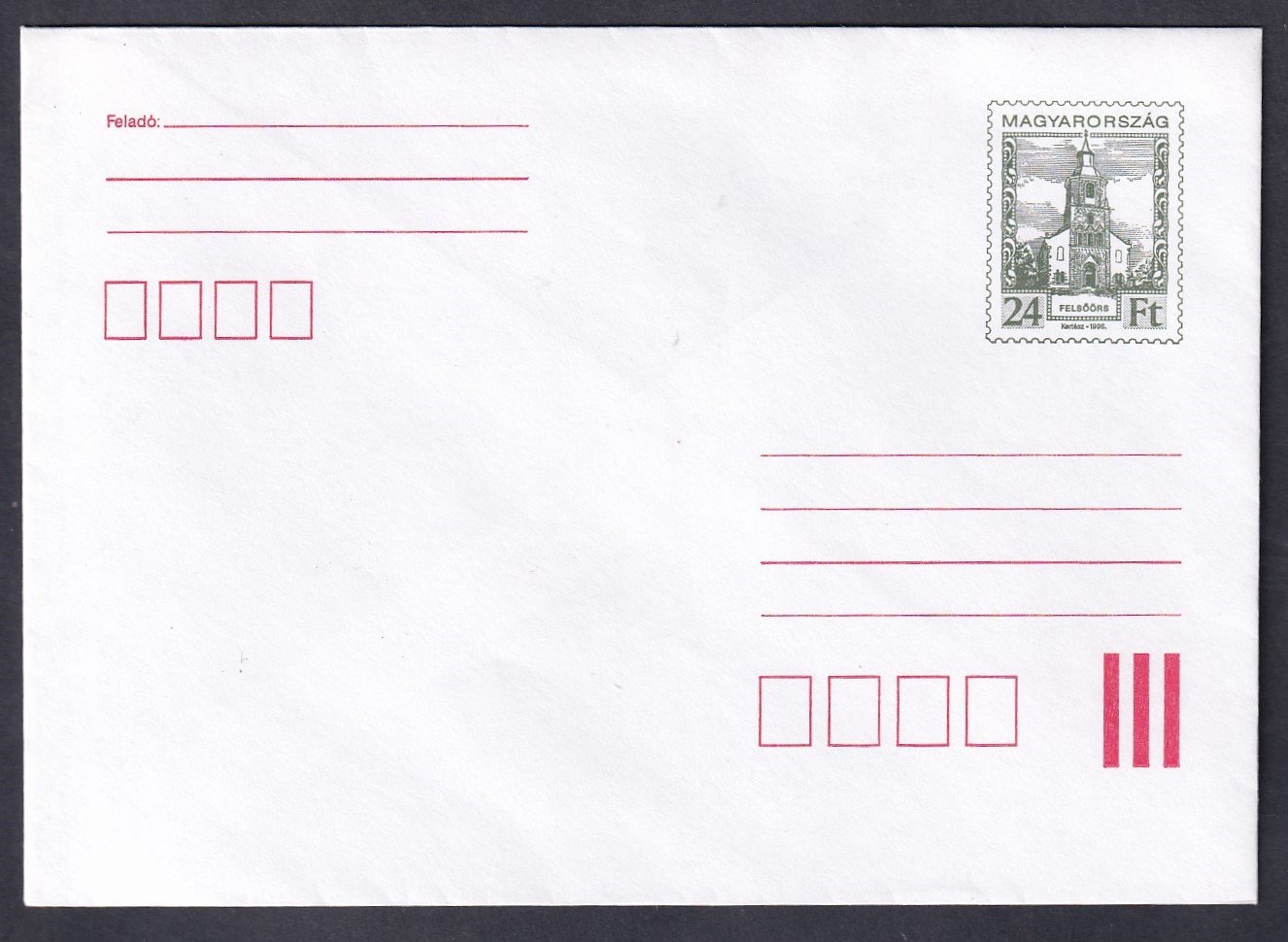 Díjjegyes boríték, 24 Ft