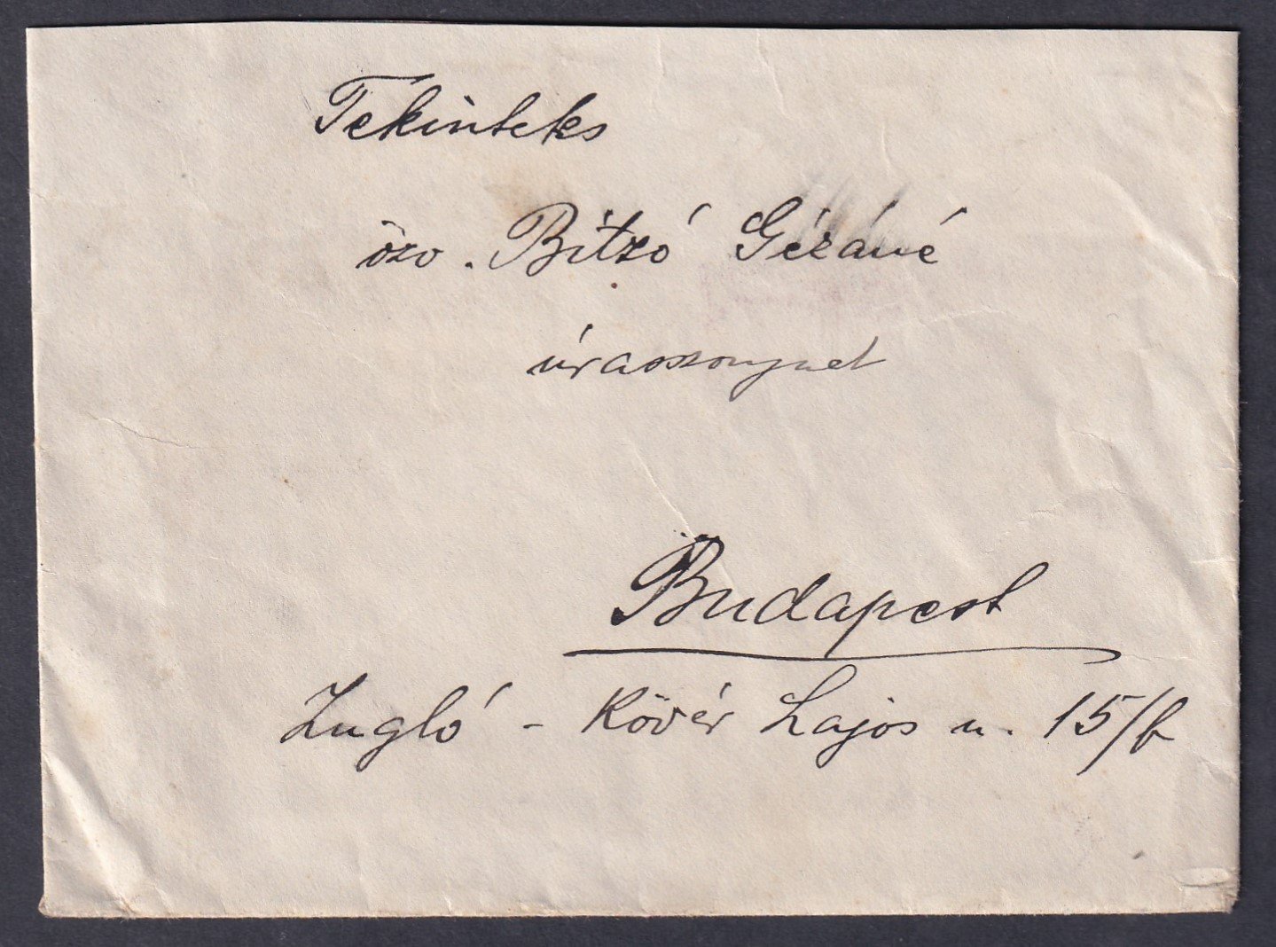 1920. Szombathely, Budapestre feladott kis alakú levél, 80 K díjtétellel