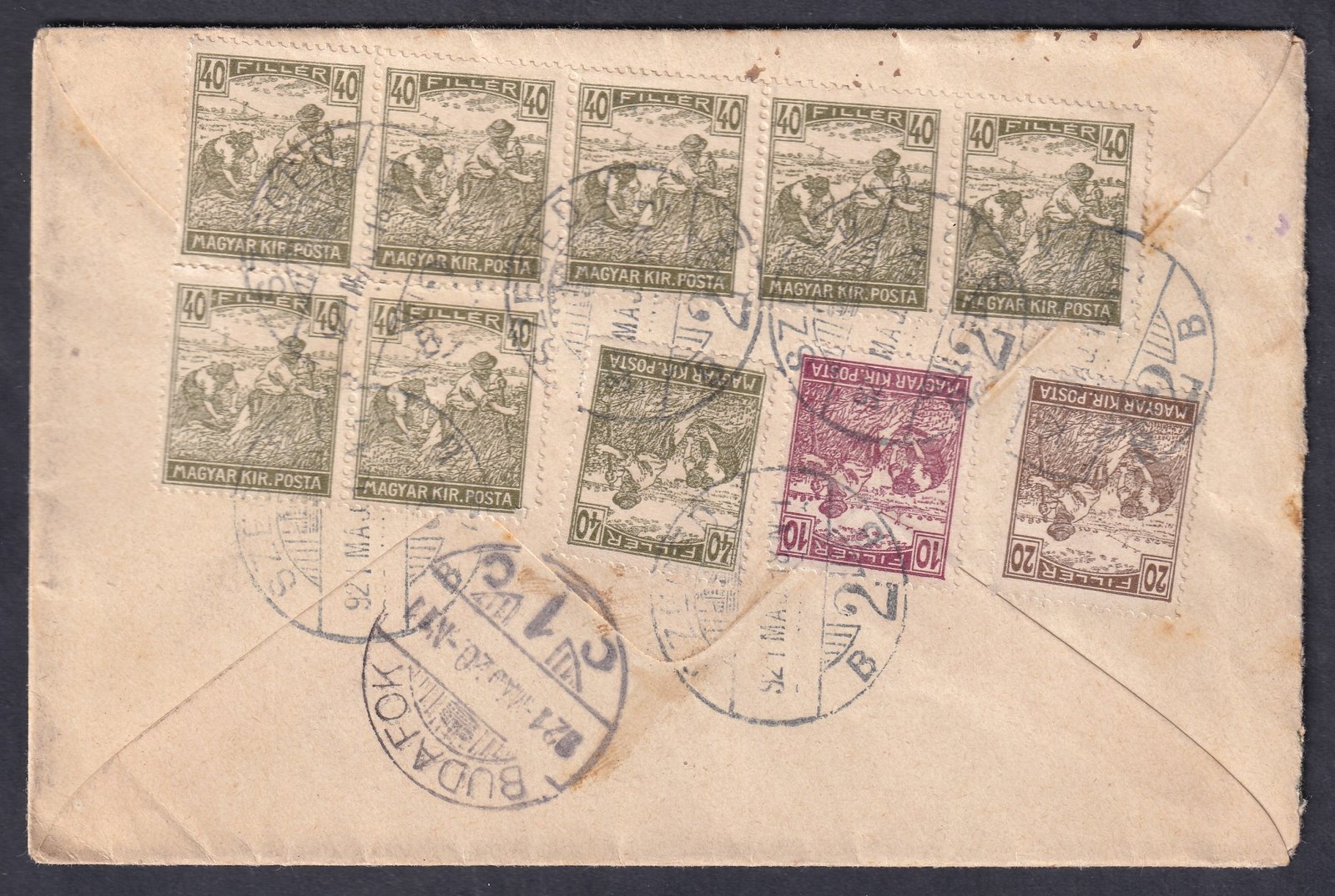 1921. (2. dsz.) Szeged, Budafokra feladott tarifa helyes ajánlott levél